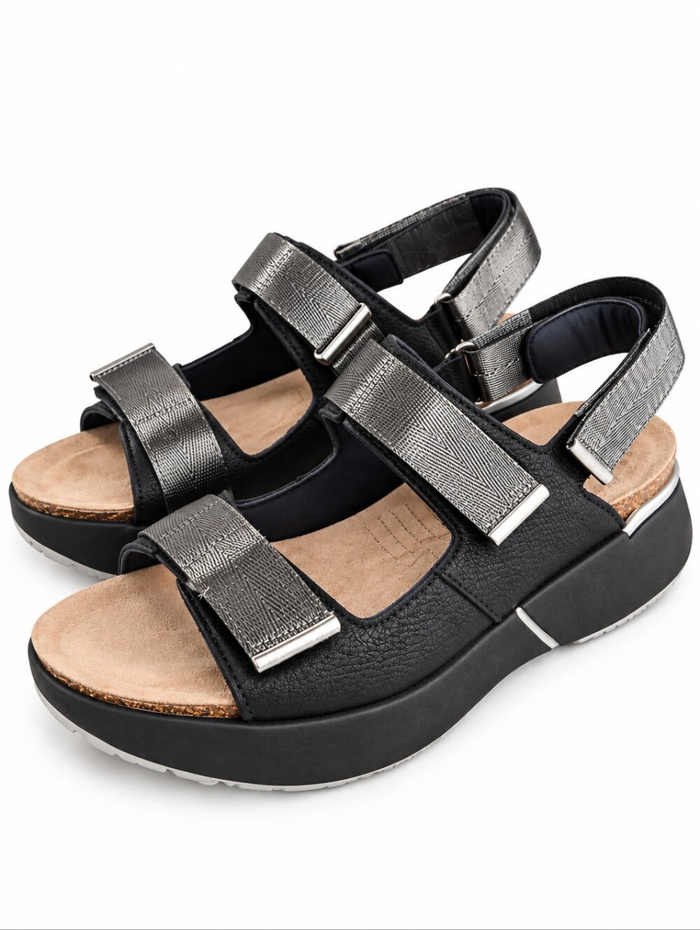 Naot Odyssey Women's Sandals Size 10 (41) Black Silver Metallic Comfort Strappy